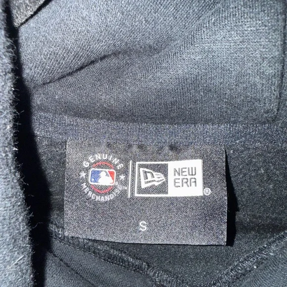 New Era Black Crewneck Hoodie with White Logo - Men Sweaters - Picture 3 of 4